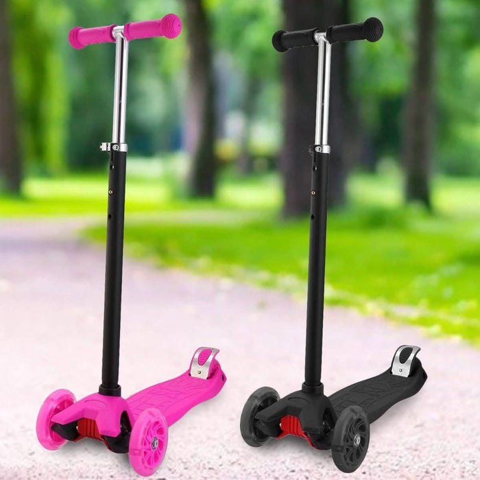 3-Wheeled LEDs Kick Scooter for Kids Flashing Scooter Adjustable Height by DailySale