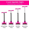 3-Wheeled LEDs Kick Scooter for Kids Flashing Scooter Adjustable Height by DailySale