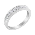 18K White Gold Round Diamond 1/2 Cttw Channel Band Ring by Bids.com