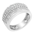 14K White Gold Round and Baguette Diamond Ring (1 1/2 Cttw, F-G Color, SI1-SI2 Clarity) - Size 6-3/4 by Bids.com