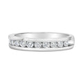 IGI Certified 1/2 Cttw Round Brilliant Cut Diamond 18K White Gold Channel Set Eternity Style Wedding Band Ring (H-I Color, I1-I2 Clarity) - Size 7 by Bids.com