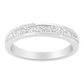 .925 Sterling Silver 1/2 Cttw Princess-Cut Diamond Channel-Set Half-Eternity Wedding or Anniversary Band Ring (H-I Color, I2 Clarity) - Size 6 by Bids.com