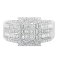 10K White Gold Diamond Cluster Ring (1 cttw, H-I Color, I1-I2 Clarity) by Bids.com