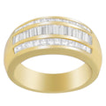 14K Yellow Gold 1ct. TDW Princess and Baguette-Cut Diamond Ring(H-I, SI1-SI2) by Bids.com