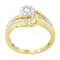 10K Yellow Gold Diamond Cluster Ring (1/2 Cttw, I-J Color, I2-I3 Clarity) - Size 6 by Bids.com