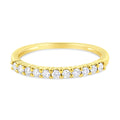 IGI Certified 1/4 Cttw Diamond 10K Yellow Gold Prong Set Fluted Band Style Ring (I-J Color, I2-I3 Clarity) - Size 7 by Bids.com