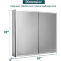 30" W X 26" H Aluminum Bathroom Mirror Medicine Cabinet with Dual Mirrors by DailySale