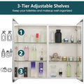 30" W X 26" H Aluminum Bathroom Mirror Medicine Cabinet with Dual Mirrors by DailySale