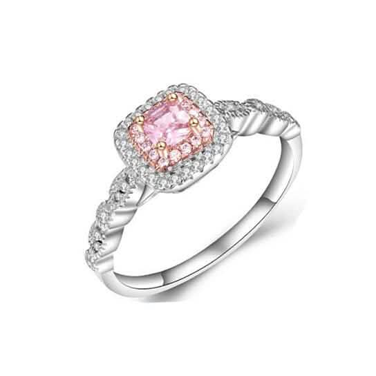 3.00 CTTW Pink Sapphire Princess Cut Halo Ring by DailySale