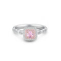3.00 CTTW Pink Sapphire Princess Cut Halo Ring by DailySale