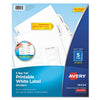 Avery Big Tab Printable White Label Tab Dividers, 5-Tab, 11 x 8.5, White, 20 Sets