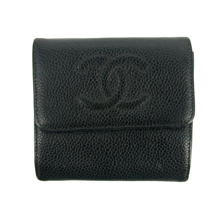 Chanel CC Timeless Black Caviar Compact Wallet #3005 by Bolt Boutique