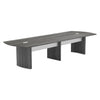 Safco Medina Conference Table Top, Half-Section, Boat, 72w x 48d, Gray Steel