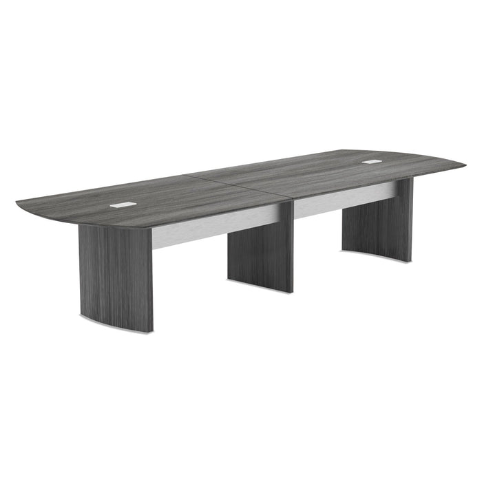 Safco Medina Conference Table Top, Half-Section, Boat, 72w x 48d, Gray Steel