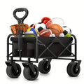 Heavy Duty Utility Portable Foldable Outdoor Beach Garden Wagon Cart with 360° All Terrain Wheels by DailySale