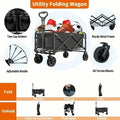 Heavy Duty Utility Portable Foldable Outdoor Beach Garden Wagon Cart with 360° All Terrain Wheels by DailySale