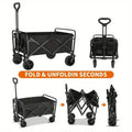 Heavy Duty Utility Portable Foldable Outdoor Beach Garden Wagon Cart with 360° All Terrain Wheels by DailySale