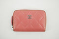 Chanel CC Lambskin Quilted Pink Compact Zip Wallet #3011 by Bolt Boutique