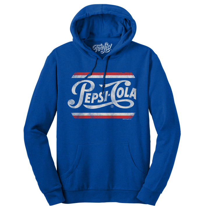 Pepsi Cola Pullover Hooded Sweatshirt - Blue by Tee Luv