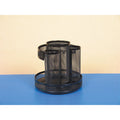 Universal Metal Mesh Rotating Desktop Organizer, 8 Compartments, Metal Mesh, 6.5" Diameter x 6.13"h, Black