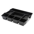 Universal High Capacity Drawer Organizer, Eight Compartments, 14.88 x 11.88 x 2.5, Plastic, Black