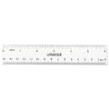 Universal Clear Plastic Ruler, Standard/Metric, 6" Long, Clear, 2/Pack