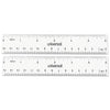 Universal Clear Plastic Ruler, Standard/Metric, 6" Long, Clear, 2/Pack