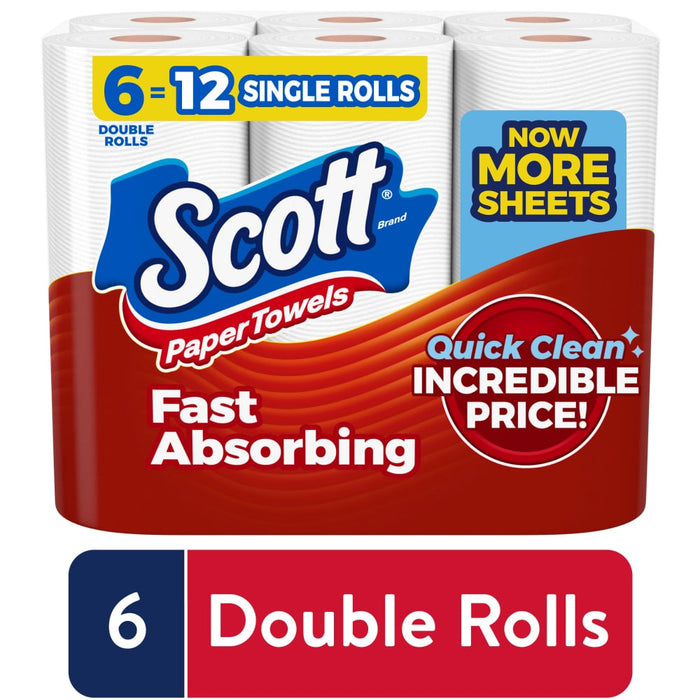 Scott Fast-Absorbing Paper Towels, Choose-A-Sheet - 6 Rolls by Pasteur Pharmacy