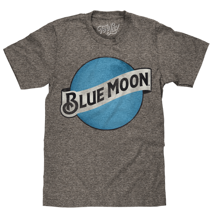Blue Moon Color Logo T-Shirt - Gray by Tee Luv