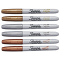 Sharpie Metallic Fine Point Permanent Markers, Fine Bullet Tip, Gold-Silver-Bronze, 6/Pack