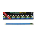 Ticonderoga Erasable Colored Pencils, 2.6 mm, 2B (#1), Blue Lead, Blue Barrel, Dozen