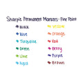 Sharpie Fine Tip Permanent Marker Value Pack, Fine Bullet Tip, Blue, 36/Pack