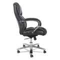 Alera Maxxis Series Big/Tall Bonded Leather Chair, Supports 450 lb, 21.26" to 25" Seat Height, Black Seat/Back, Chrome Base