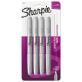 Sharpie Metallic Fine Point Permanent Markers, Fine Bullet Tip, Metallic Silver, 4/Pack