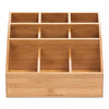 Mind Reader Square 9 Compartment Condiment Organizer, 12 x 12 x 5.5, Bamboo