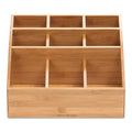 Mind Reader Square 9 Compartment Condiment Organizer, 12 x 12 x 5.5, Bamboo