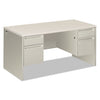 HON 38000 Series Double Pedestal Desk, 60" x 30" x 30", Light Gray/Silver