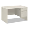 HON 38000 Series Right Pedestal Desk, 48" x 30" x 30", Light Gray/Silver