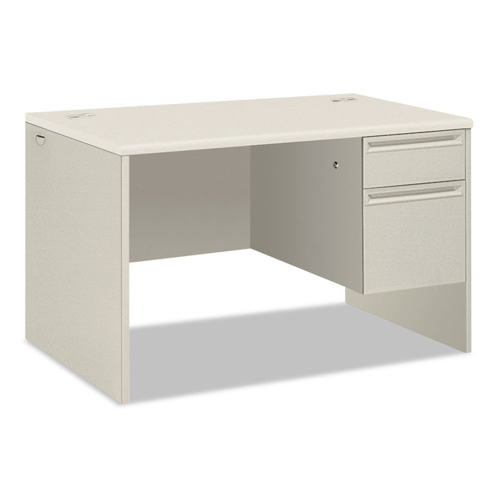 HON 38000 Series Right Pedestal Desk, 48" x 30" x 30", Light Gray/Silver