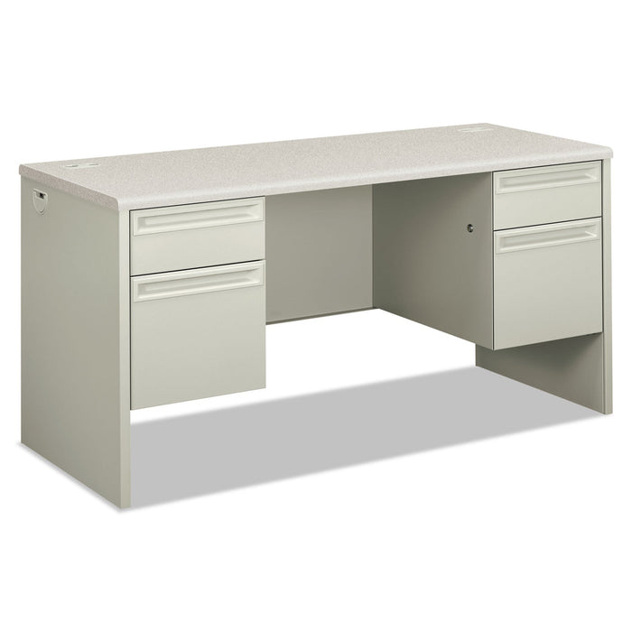 HON 38000 Series Kneespace Credenza, 60w x 24d x 29.5h, Silver Mesh/Light Gray