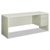 HON 38000 Series Single Pedestal Credenza, 72w x 24d x 29.5h, Right, Silver/Gray
