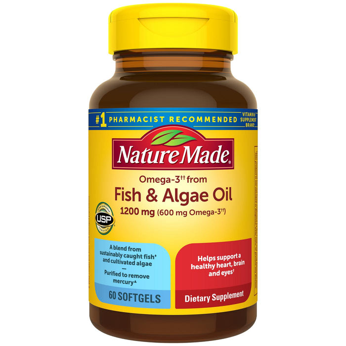 Nature Made Omega-3 Fish & Algae Oil Soft Gels 60 ct by Pasteur Pharmacy