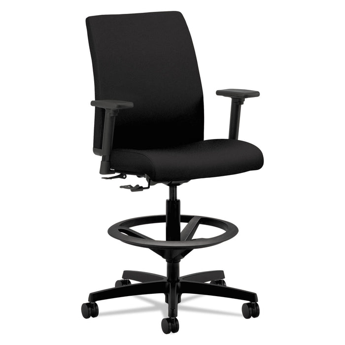 HON Ignition Series Low-Back Task Stool, Supports Up to 300 lb, 24" to 33" Seat Height, Black