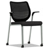 HON Nucleus Series Multipurpose Stacking Chair, ilira-Stretch M4 Back, Supports Up to 300 lb, Black Seat/Back, Platinum Base