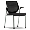 HON Nucleus Series Multipurpose Stacking Chair, ilira-Stretch M4 Back, Supports Up to 300 lb, Black Seat/Back, Platinum Base