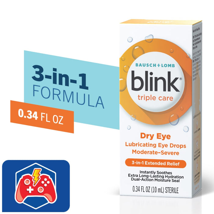 Blink® Triple Care Lubricating Eye Drops – Moderate to Severe (0.34 fl oz) by Pasteur Pharmacy