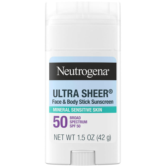 Neutrogena Ultra Sheer SPF 50 Zinc Mineral Sunscreen Stick, 1.5 Oz by Pasteur Pharmacy