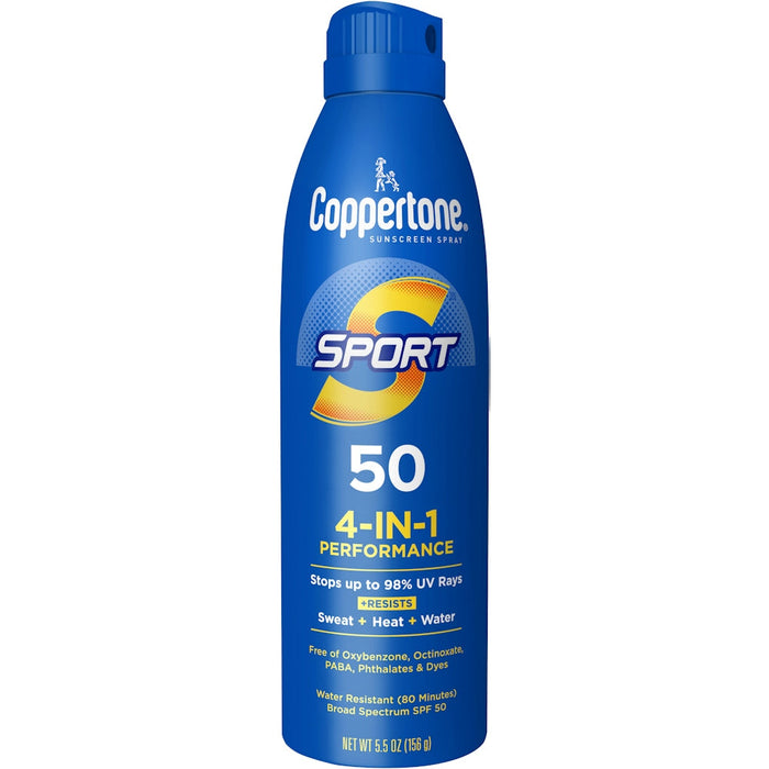 Coppertone Sunscreen Spray, Sport, Broad Spectrum SPF 50 5.5 Oz by Pasteur Pharmacy