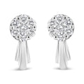 14K White Gold 3/4 Cttw Diamond Floral Cluster Drop and Dangle Stud Earrings (H-I Color, I1-I2 Clarity) by Bids.com