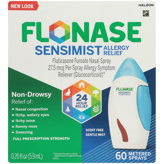 Flonase Sensimist 24hr Allergy Relief Nasal Spray - Gentle Mist, Scent-Free, 60 Sprays, 0.20 Fl Oz by Pasteur Pharmacy